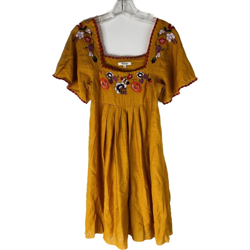 Madewell XS Embroidered Mini Babydoll Dress